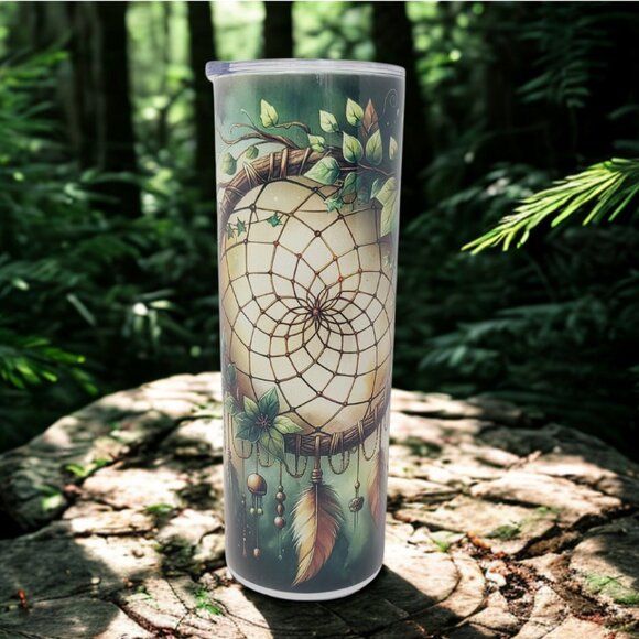 Nature Dreamcatcher 20 oz Skinny Tumbler by Scott Heil | The Crowing Hen - Picture 1 of 8